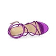 thumbnail image 4 of BLISSFUL STEP Women's Open Toe Strappy Straps Prom Stiletto Heels Sandals Purple 7, 4 of 7