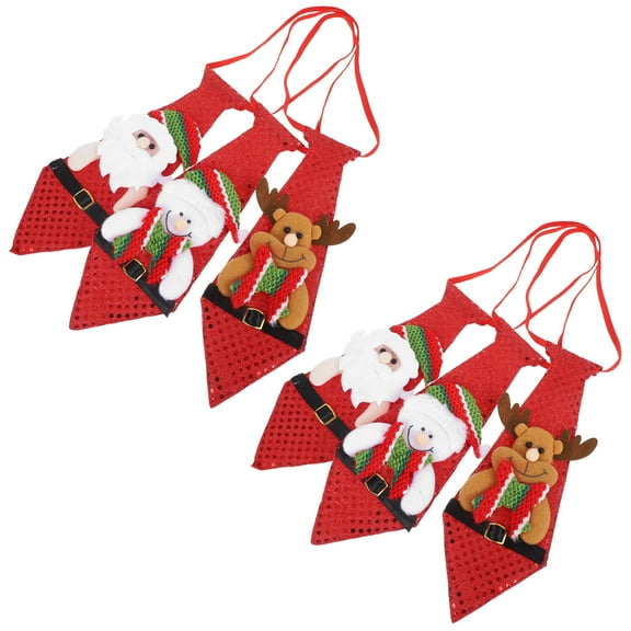 UPOUART Mens Neckties 6-Pack Red Christmas Necktie Set Holiday Party Accessories