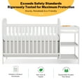 thumbnail image 4 of CASEMIOL Baby Crib with Changing Table 3 in 1, New Zealand Pinewood Cribs Convertible to Toddler Daybed Bed, Non-Toxic Finish, Easy to Assemble, White, 4 of 9
