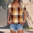 thumbnail image 2 of MEICHEN Short Sleeve Shirts Womens Fashion Casual Print V Neck T Shirt Plus Size Tops Loose Fit Blouse, 2 of 9