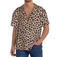thumbnail image 3 of Xecao offers the Leopard Print-2 for Men's Casual Short-sleeved Shirt, a button-up collared shirt with a pocket, perfect for beach vacations and yacht travel in the X-Large size., 3 of 7