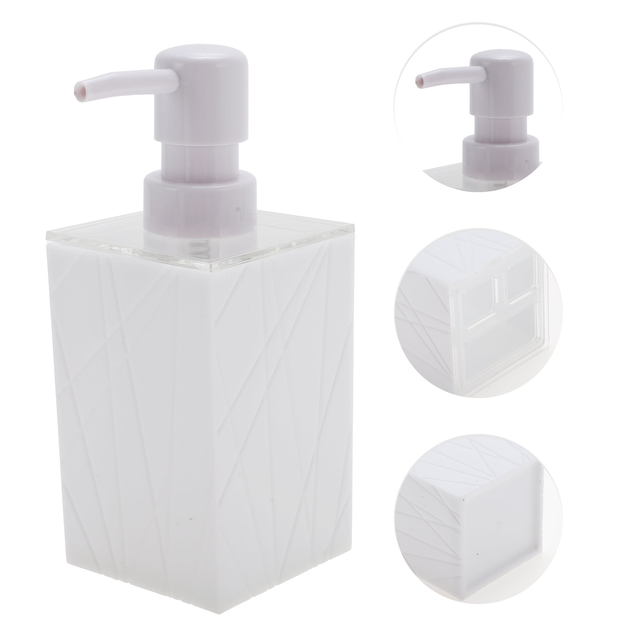 Unique Bargains 1 Set  Classic Soap Pump Dispenser Set for Bathroom for Laundry Rooms White