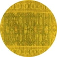 thumbnail image 1 of Ahgly Company Indoor Round Oriental Yellow Traditional Area Rugs, 6' Round, 1 of 4