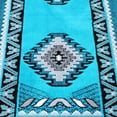 thumbnail image 6 of Emma + Oliver 2x7 Turquoise Southwestern Style Accent Rug with Olefin Facing and Natural Jute Backing Suitable for Multiple Floor Types, 6 of 6