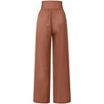 thumbnail image 5 of Women's Wide Leg Pants with Pockets Loose Solid Color Sweatpants Pleated Waist Design Stretchy Comfy Casual Lounge Pants, 5 of 5