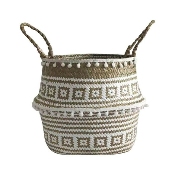Giyblacko Flower Pots Seagrass Wicker Basket Flower Pot Folding Basket Storage Basket Decoration