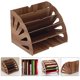 thumbnail image 3 of EeaseMX 1 estantería de madera en forma de abanico para almacenamiento, estudio, oficina, libros y archivos., 3 of 7