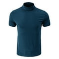 thumbnail image 5 of BLVB Men's Half Turtleneck Tops Undershirts Short Sleeve Basic Tops Casual Slim Fitted Summer Shirts, 5 of 6