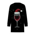 thumbnail image 5 of Christmas Outfit for Women Long Sleeve Loose Fit Tunic Tops with 2 Pockets Crewneck Xmas Printed T-shirts (3XL, Black), 5 of 5
