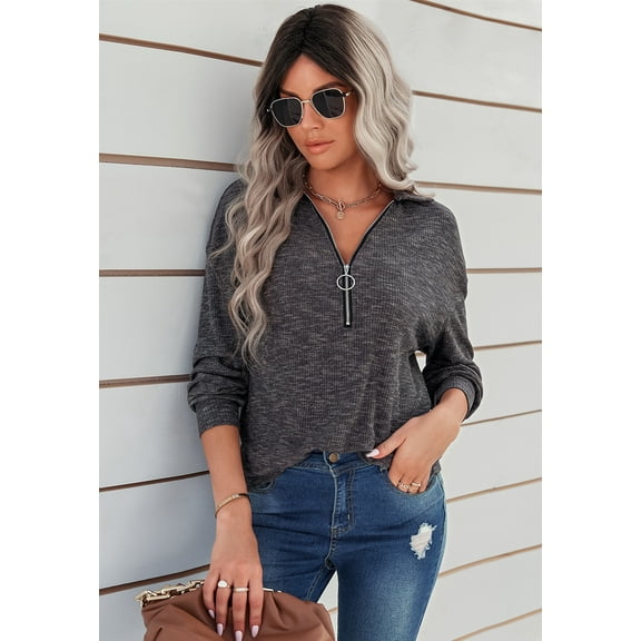 Women's O-Ring Zip-Up Sweatshirt