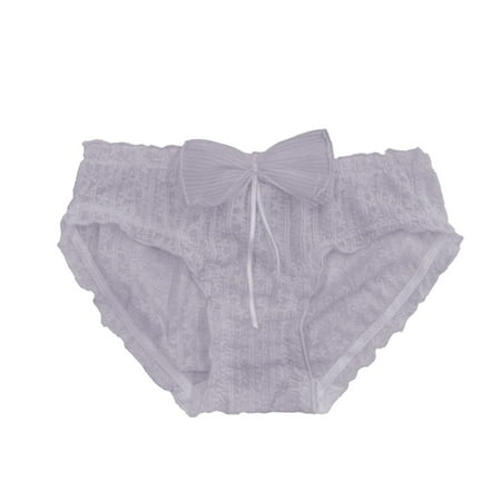 MITCOWBOY Underwear for Women Japanese Sexy Bubble Lace for Women Low Waist Pure Desire Breathable Pure Cotton Crotch Briefs Stretchy Bikini Panties Panties for Women Purple L Clearance