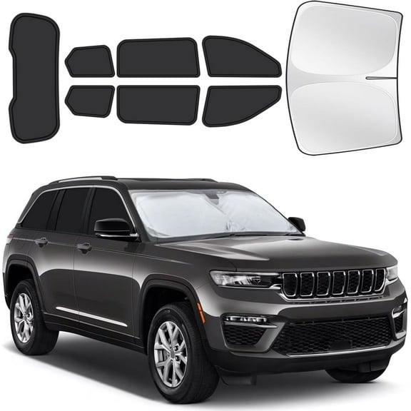 for Jeep Grand Cherokee 2022-2025 Car Window Shades, 8pcs Privacy Sun Shade Set for Front Windshield Side and Rear Windows, Full Window Covers Keeps vehicle Cool for Camping Napping