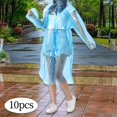 thumbnail image 6 of harayaa 10x Emergency Raincoats Camping with Drawstring Hood Disposable Rain Ponchos Blue, 6 of 9