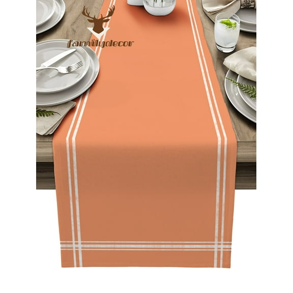 Solid Color Orange Red Table Runner Home Wedding Decor Table Flag Mat Table Centerpieces Decoration Party Dining Long Tablecloth
