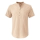 thumbnail image 4 of Mens Casual Manga Corta Botón Abajo Camisas, Verano Color Sólido, Cuello de Soporte Bolsillo Camisa Turndown, 4 of 9