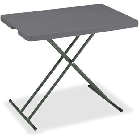 Adjustable Height Plastic Folding Table, 30" x 20", Charcoal