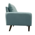 thumbnail image 4 of Hybition Velvet Sofa Modern Couch with Wooden Legs for Living Room - Cyan, 4 of 10