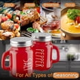 thumbnail image 2 of SUGARMOM Red Salt and Pepper Shakers Set  4 oz Cute Modern Glass Christmas Red Shaker Sets with Stainless Steel Lids  Red Kitchen Decor and Accessories for Home Restaurants Weddings, 2 of 6