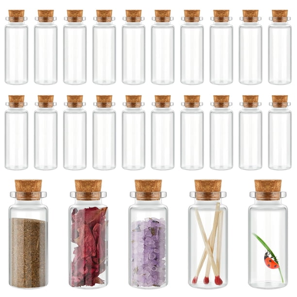 Frascos de vidrio Patelai, paquete de 24 minibotellas de pociones de 40 ml con corcho