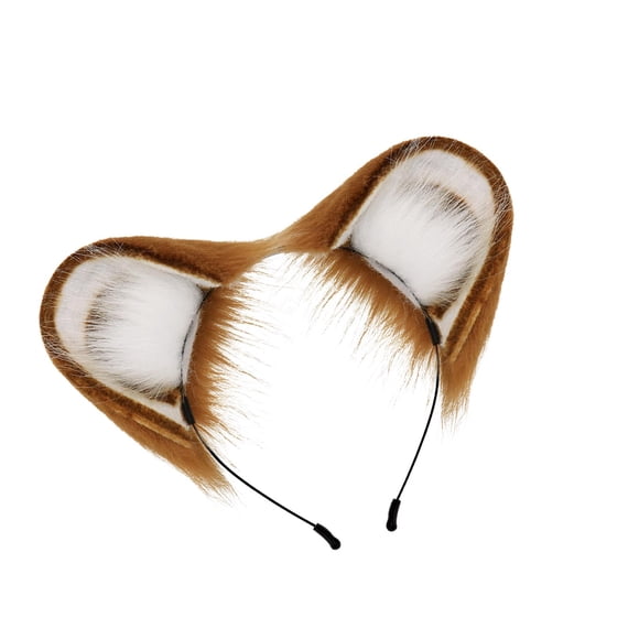 yingyy Animal Ears Headband Women Headband Halloween Furry Costume Dress Up For Kids Hamster Ears Mouse Ears Headband Brown 22x18cm