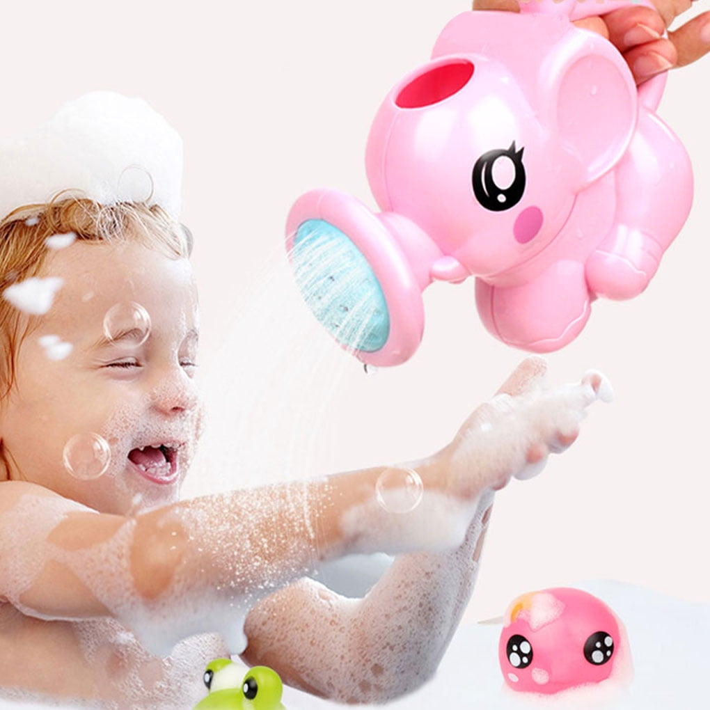 Baby Bathtub Toy, Elephant Shape Baby Bath Shower Head Shower Sprinkler Plastic Handheld Sprayer Baby Bath Toys with Water Spraying Waterfall for Boys Girls Kids Gifts, Pink - by Viemira