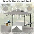 8'x 5' Grill Gazebo Canopy, Outdoor BBQ Gazebo Shelter with Hooks & 2