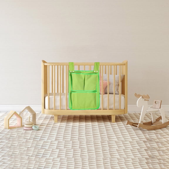 LOLIPPYY Bathroom Wall Pocket Crib Hanging Organizer Polyester Organization Toys Green 1Pcs
