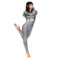 thumbnail image 5 of Traje de baño completo de licra para mujer de Speerise, traje de baño para danza, ballet, gimnasia, mono metálico brillante de manga larga para adultos, 5 of 5