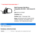 thumbnail image 2 of Right Passenger Side Mirror - Compatible with 2002 - 2006 Honda CR-V 2003 2004 2005, 2 of 2