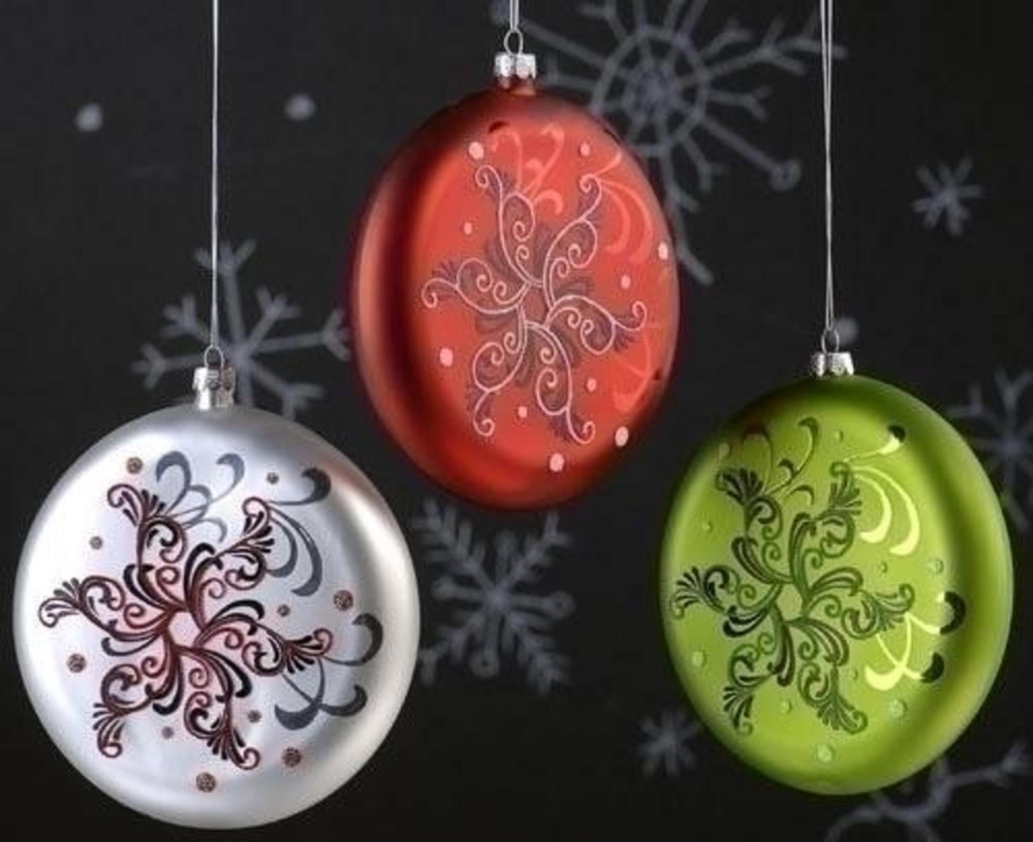 5.5" Holiday Cheer Red Glass Snowflake Christmas Disk Ornament