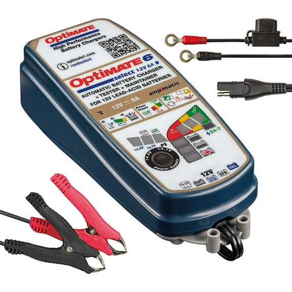 Tecmate TM-371 Battery Charger GOLD Series 9-step 12V 6A sealed battery saving charger & maintainer