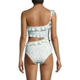 thumbnail image 2 of Peony Printed Ruffled Cutout One Piece Swimsuit, White, 4, 2 of 3