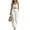 White, variant on Women's High Waist Balloon Harem Pants - Elastic Waist, Ruffled Hem, Wide Leg, Casual Lounge Shorts