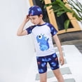 thumbnail image 2 of Ensemble de 3 Pcs Enfants Garçon Maillot de Bain Motif Dinosaure Dessin Animé Dinosaure Blanc 2TG, 2 of 8