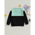thumbnail image 4 of Bagilaanoe Little Boy Casual Sweatshirt Long Sleeve Contrast Color Pullover 3T 4T 5T 6T 7T Kids Fall Loose Tee Tops, 4 of 8