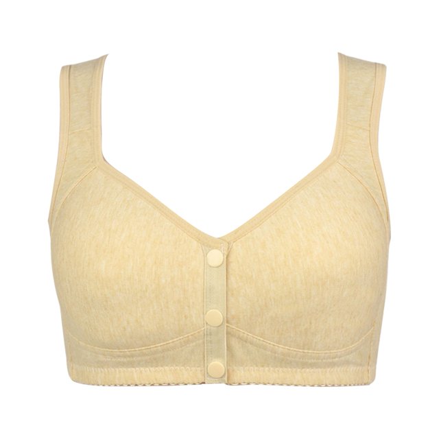 Conjunto de lencería Sujetadores de cierre fácil para mujer, sujetadores deportivos diarios sin aros, ropa interior femenina de mediana edad Ygjytge Amarillo T 36 para Mujer