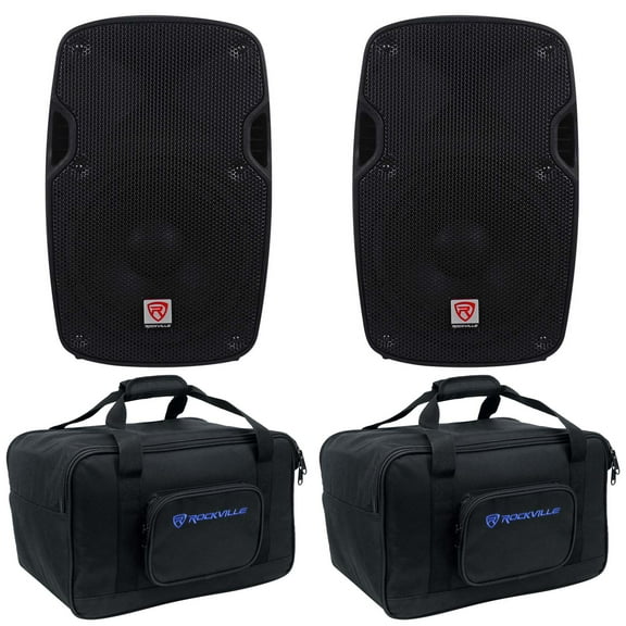 (2) Rockville SPG84 8" 800w DJ PA Speakers Lightweight Cabinets 4-Ohm bags