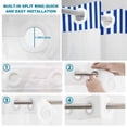 thumbnail image 4 of No Hook Shower Curtain, Navy Blue Stripe Shower Curtains for Bathroom with See Through Top Window, Modern White Vertical Striped Geometric Waterproof & Washable Bath Curtain Narrow 54"x78", 4 of 9