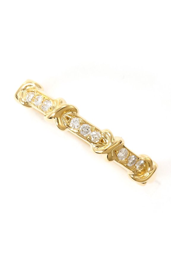 Pre-Owned 18K (18-karat) yellow gold ring with diamond (no carat marking), total weight 2.0g,...