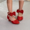 thumbnail image 2 of Girls Dress Shoes for Little Big Kids Crystal Bow Bling Pointy Toe Low Heels Stage Performance Princess Shoes, 2 of 8