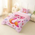 thumbnail image 2 of Feelyou Girly Pink Rainbow Mermaid Twin Comforter Sets for Girls, Cute Starfish Animal Bedding Set, Pink Reversible, 2-Piece, 2 of 6