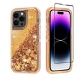 thumbnail image 1 of NIFFPD iPhone 14 Pro with Screen Protector, Bling Glitter Quicksand Sparkle Clear & Shockproof Protective Cover iPhone 14 Pro 6.1" Rose+Gold, 1 of 6