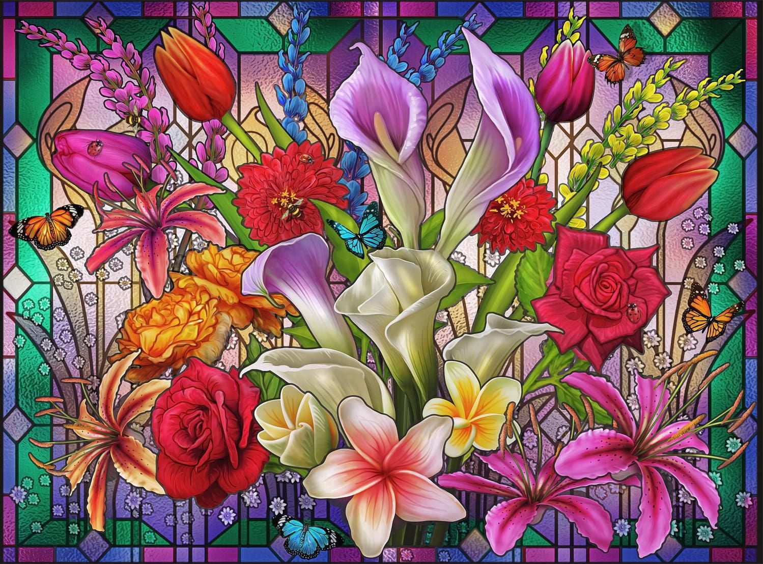 Buffalo Games - Le puzzle Vivid Collection - Window Lilies - en 1000 pièces