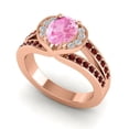 thumbnail image 2 of 2.35 Ct Oval Cut Pink Sapphire & Garnet Gemstone Stunning Engagement Ring for Women Solid 14K Rose Gold Size 3.5 by Diamond-Capitals, 2 of 8