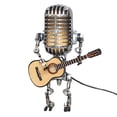 thumbnail image 2 of Vintage Microphone Robot Table Art Home Desktop Decoration, 2 of 5