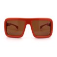 thumbnail image 5 of Geeky Bubble Frame Nerdy Thick Flat Top Oversized Rectangle Plastic Sunglasses Orange - Brown, 5 of 8