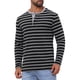 thumbnail image 5 of Camisetas Henley de Rayas de Colores Contrastantes de Manga Larga Casual para Hombre 2XL Negra, 5 of 6