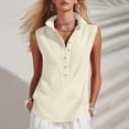 thumbnail image 2 of Posijego Women's Sleeveless Tank Tops Button-Up Collared Blouses Business Casual Office Work Tank Tops for Women, 2 of 7
