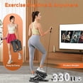 thumbnail image 2 of Mini Steppers for Exercise at Home, Stair Steppers with Resistance Bands for Home Fitness, Stair Step Workout Machine with 330LBS and LCD Monitor, Black, 2 of 7