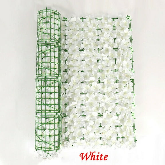 Artificial Cherry Blossom Leaf Privacy Fence Screen Home Garden Flowers Hedge 0.5*1M Assembled Multi-Color Yard Wall Decoration